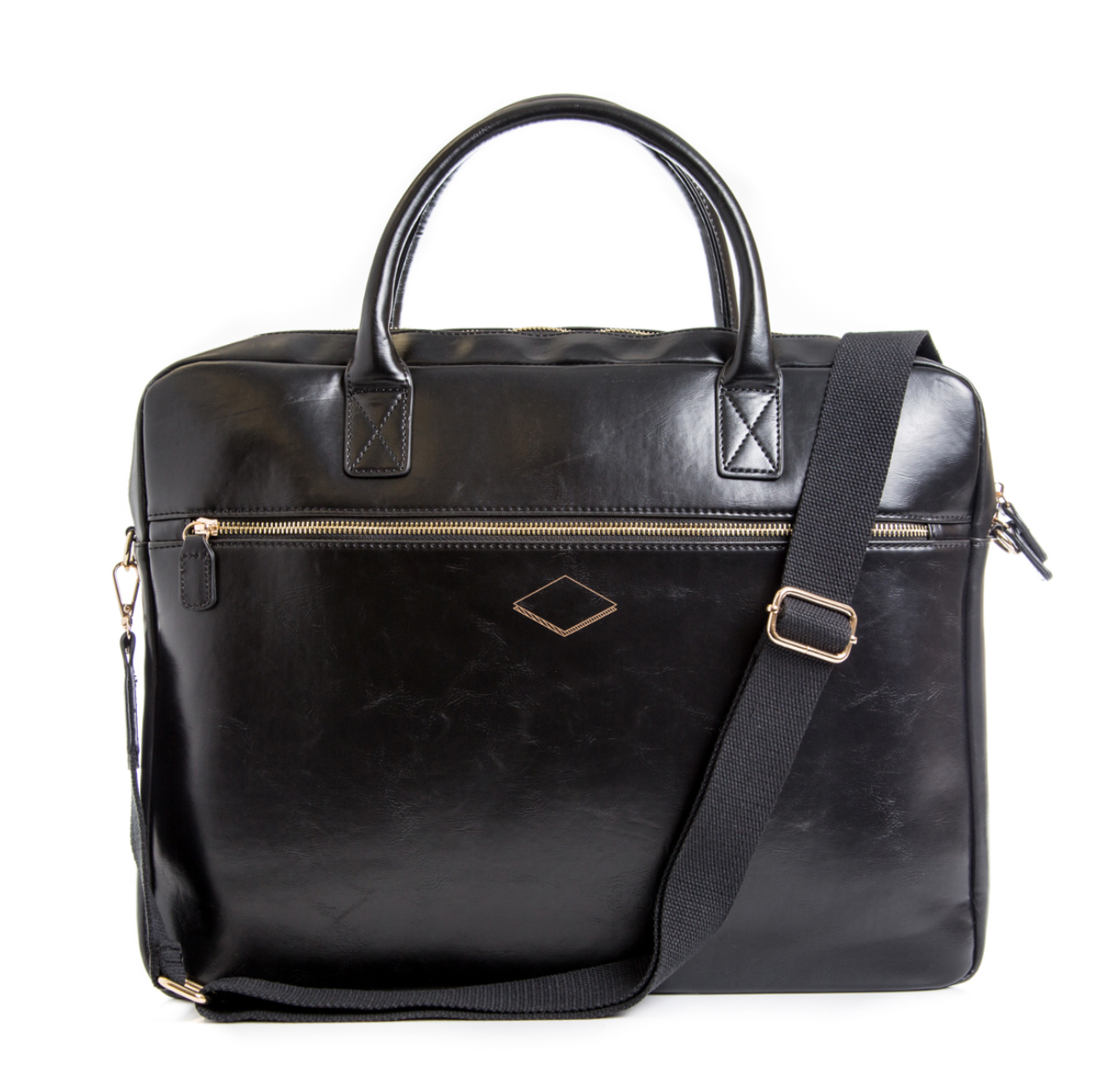 Black Leather Laptop Bag Briefcase - Combatant Gentlemen selling