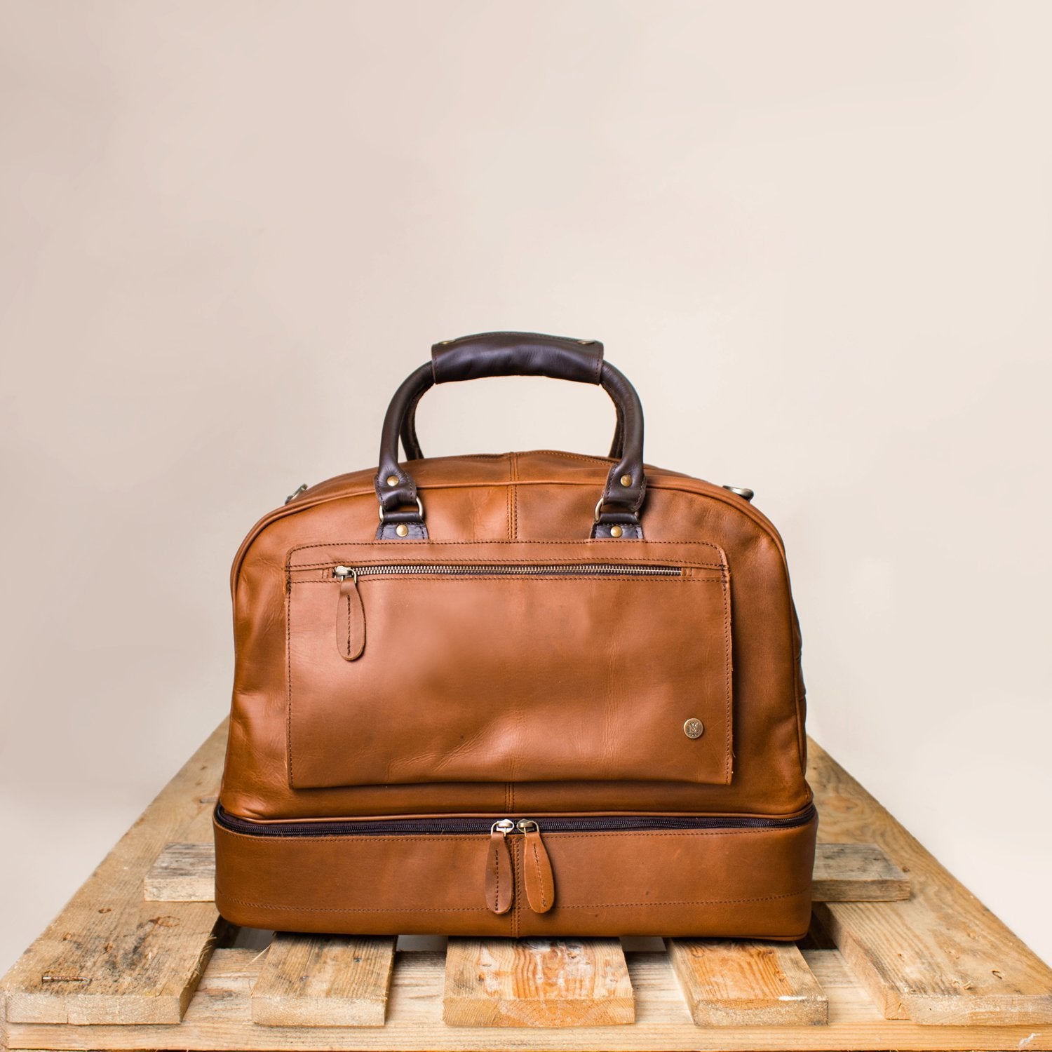 Personalized Leather Duffle Bag