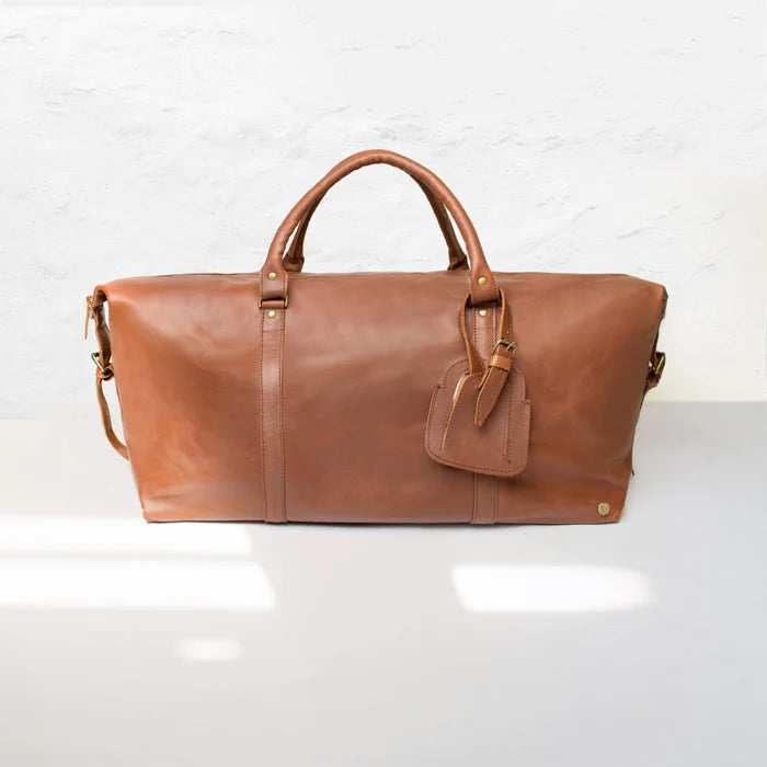 Vintage Brown Leather Duffle