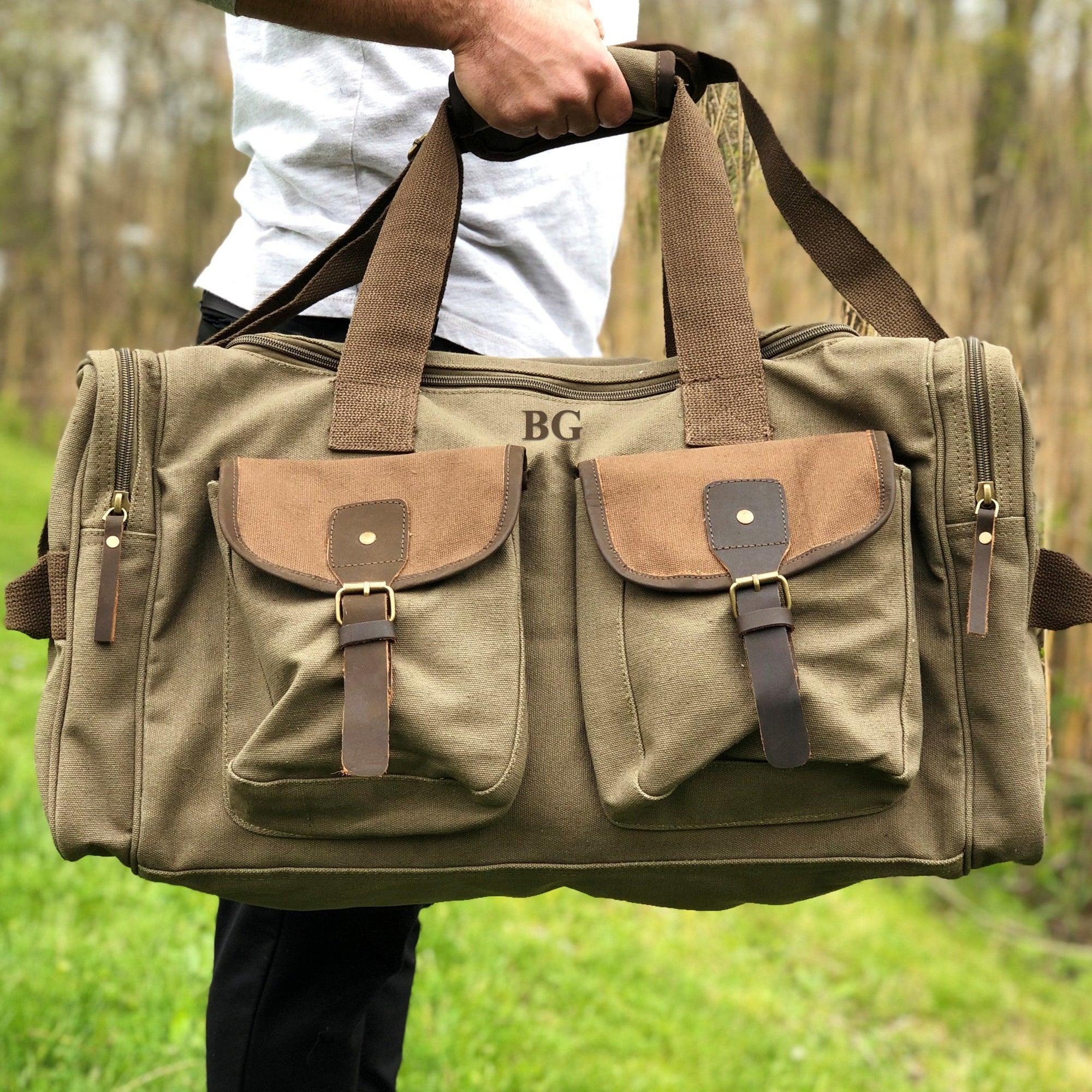 Monogrammed Duffle Bag, Personalized Mens Travel Bag, Weekend Luggage –  LISABAG