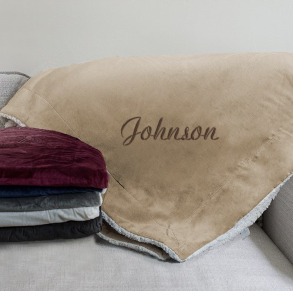 personalized housewarming blanket