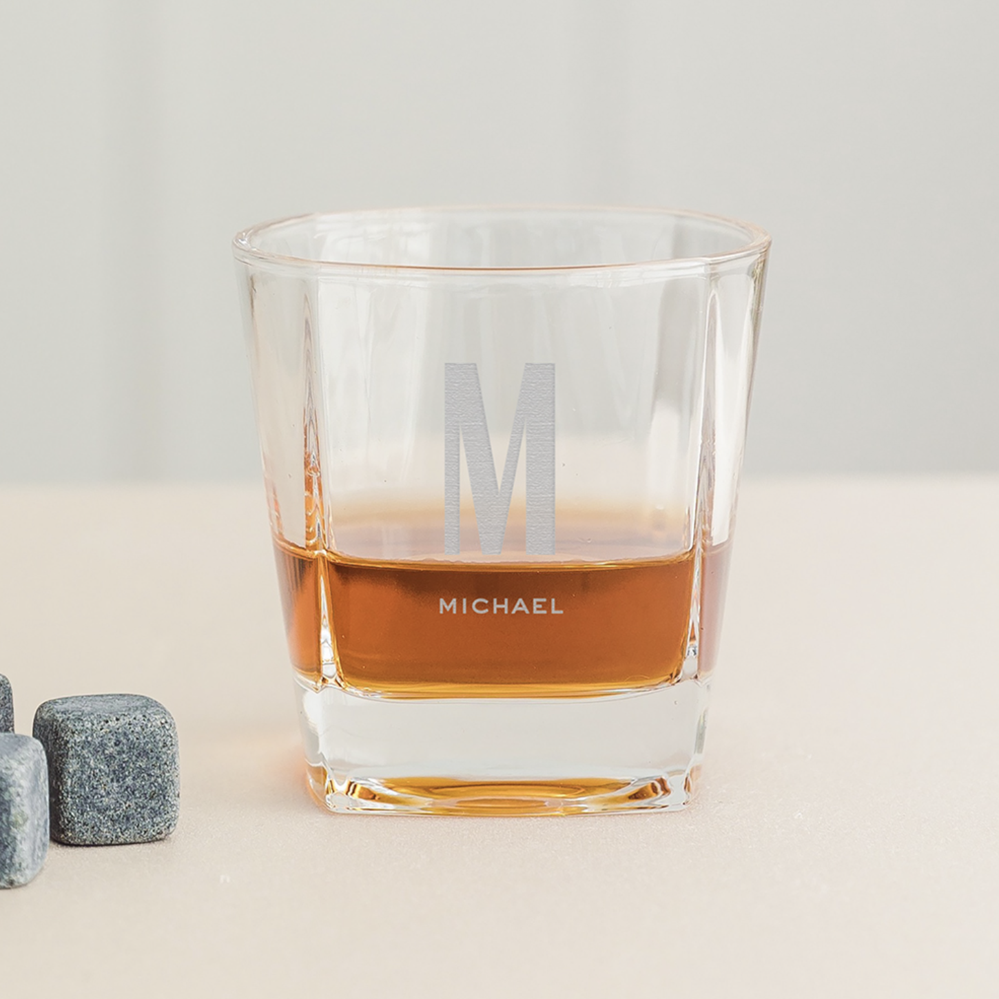 Personalized Square Whiskey Glass