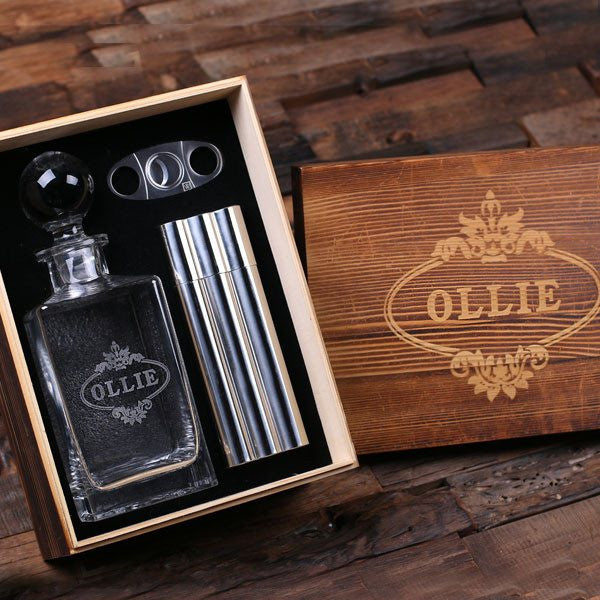 Personalized Whiskey Decanter Set with Luxury Gift Box , Gifts for Him –  TrueLove Designs Shop