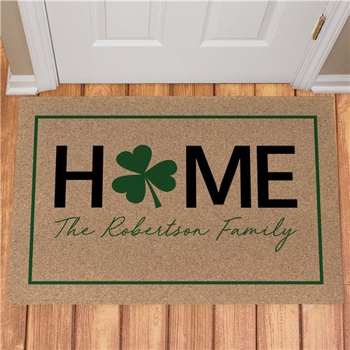 Personalized Home Shamrock Doormat