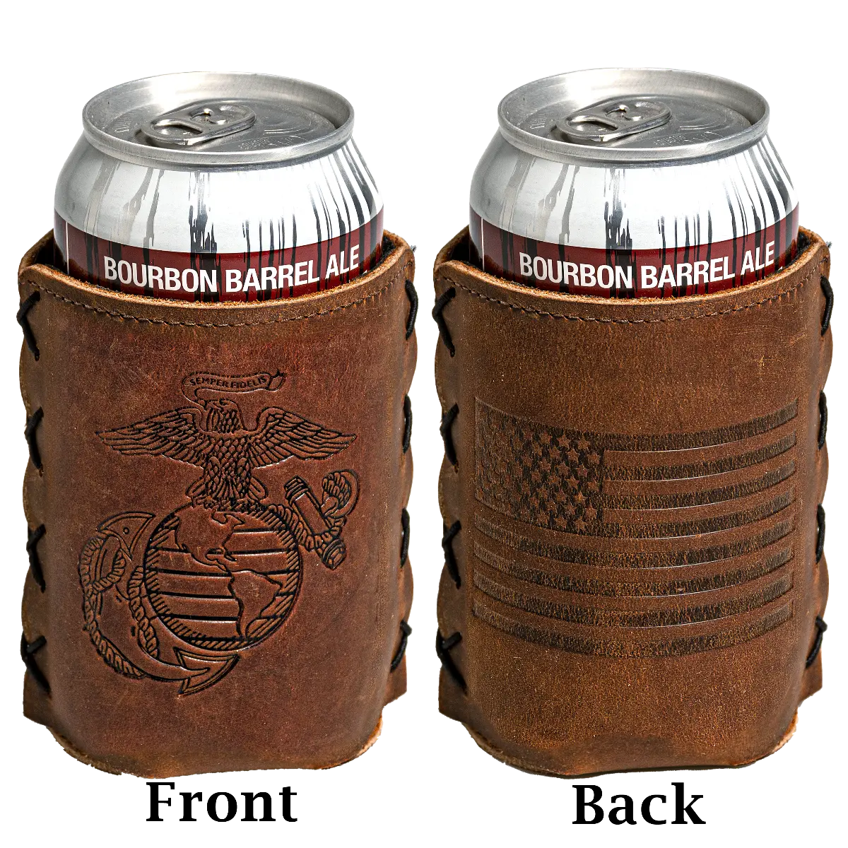 Marine Corps Leather Koozie