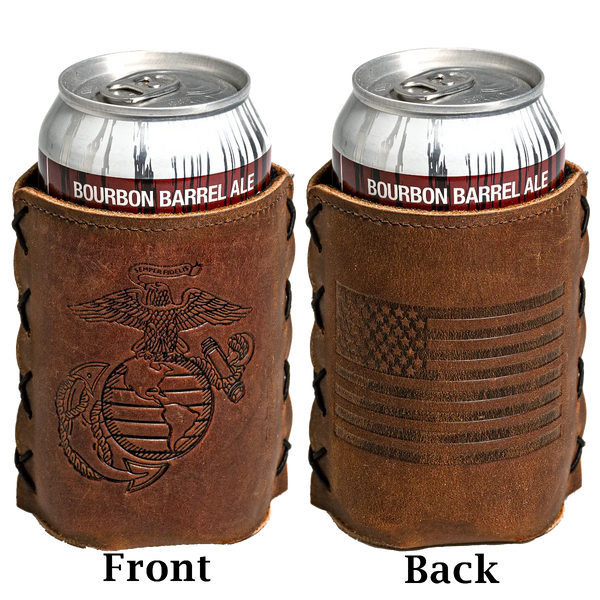 USMC Can Cooler - Insulated Stainless Steel Marine Corps Bottle Cooler