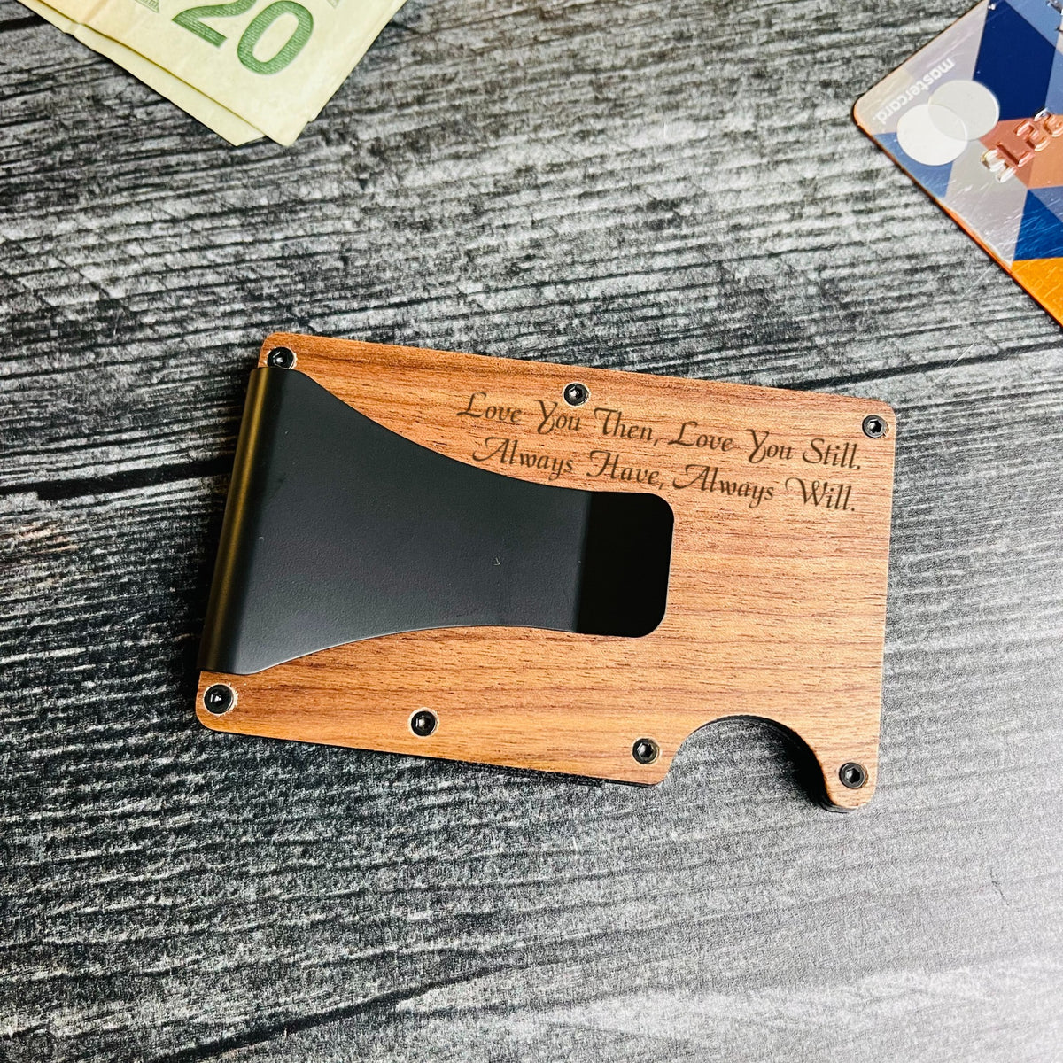 Wood Custom Minimalist Wallet for Men - Unique Wooden Gift for Men